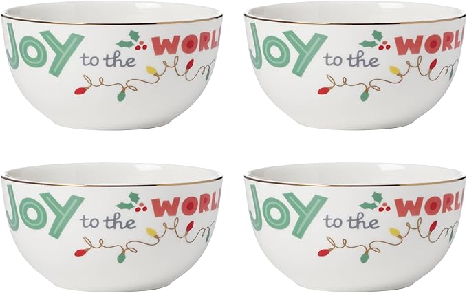Lenox 896326 Snoopy Christmas 12-Piece Dessert Set, Holiday Dinnerware