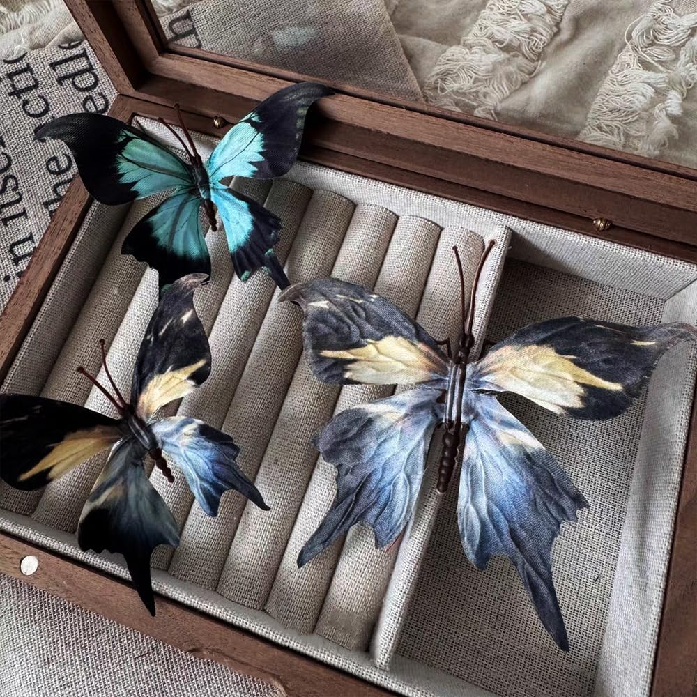 Artificial Butterfly, 3D Artificial Butterfly Clips,Silk Floral Butterflies, Suitable for Home Decoration, Flower Arrangement and Foil The Festive Atmosphere (8 Pcs)