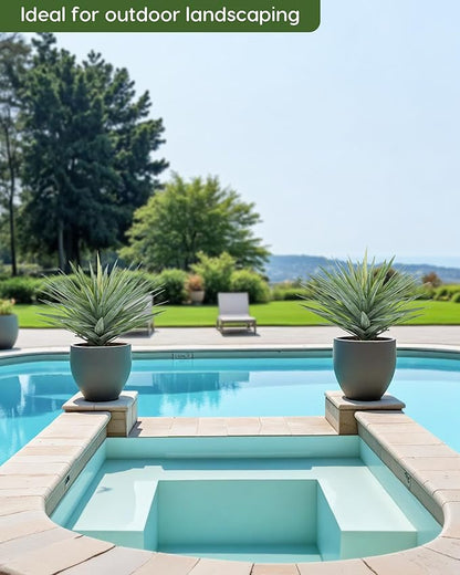 Velener Artificial Agave Plant in Black Pot with Real Stone Pebbles, Large Fake Agave Plant for Indoor and Outdoor-22 inches Tall, 105 Leaves