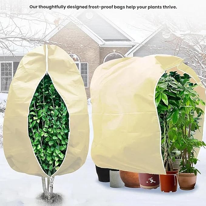 Plant Covers Freeze Protection, 7.87 X 98.4 Inch Plant Frost Protection Covers, 2-Pack,with Zipper and Drawstring Outdoor Winterizing Plant Blankets.