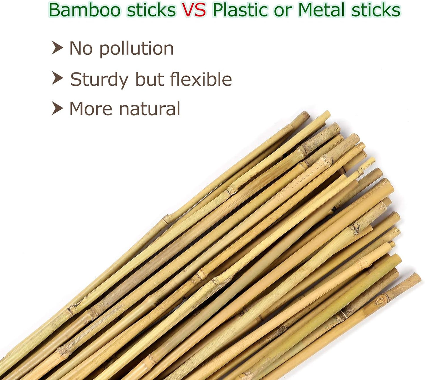 Bamboo Sticks for Plants 2 Feet Bamboo Stakes for Indoor Gardening Plant Stakes Supports Potted Plants Mini Trees Garden Stakes - Pack of 30 Bamboo Poles Natural