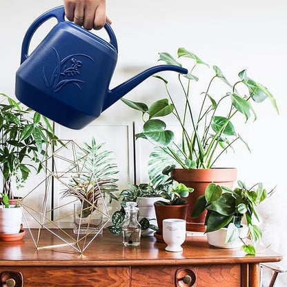 Plant Watering Can - 1 Gallon - Blue - with Long Spout for Indoor and Outdoor Home Plant Garden