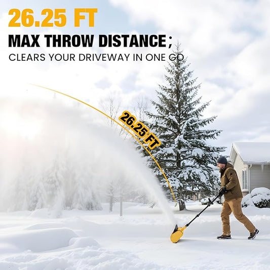 Cordless Snow Shovel, 21V 15-Inch Electric Snow Blower Shovel 4.0Ah Battery & Charger Included, 25FT Throw Distance, Lightweight Snow Thrower for Driveway, Steps, Patio, Sidewalk