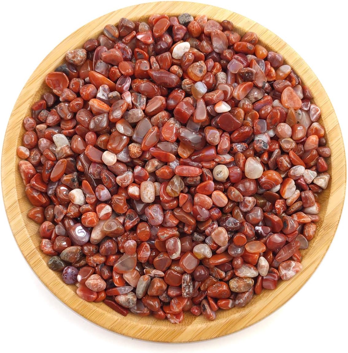 WAYBER Decorative Stones, 1 Lb/460g (Fill 0.9 Cup) Natural Red Agate Pebbles Irregular Crystal Rock Gravel for Aquarium Turtle Tank Decoration/Succulent Plant Landscape/Flowerpot Vase Ornament