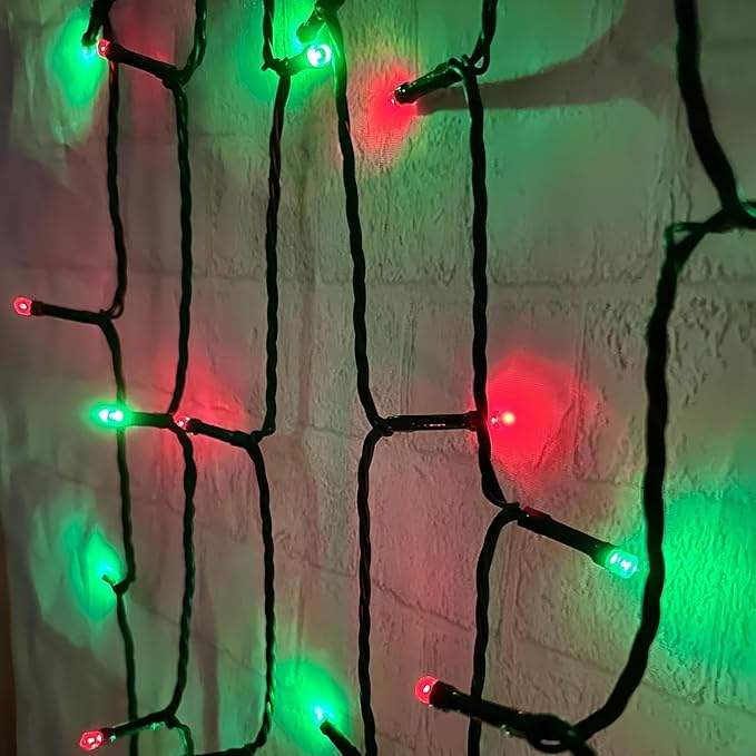 Connectable 240LED 88Ft 13Modes Christmas String Lights Indoor Outdoor | Extendable Green Wire Red & Green Christmas Tree Lights with Timer | Twinkle Fairy Light Plug in for Xmas Tree(Red & Green)