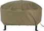Sunnydaze Round Outdoor Fire Pit Cover - Heavy-Duty 300D Polyester and PVC with Drawstring Closure - Khaki - 48-Inch