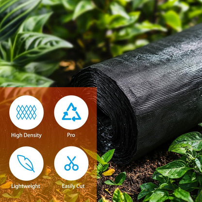 LIUJIAYI 2.4oz-5FTx500FT Weed Barrier Landscape Fabric - Durable Weed Block Gardening Ground Cover Mat, Woven Geotextile Fabric for Underlayment, Commercial Driveway Stabilization, Weed Control Cloth