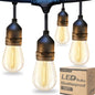 addlon 72FT(36FT*2) LED Outdoor String Lights with Edison Shatterproof Bulbs Commercial Grade Patio Cafe Light, ETL Listed Weatherproof Strand 24 Hanging Sockets for Bistro Backyard