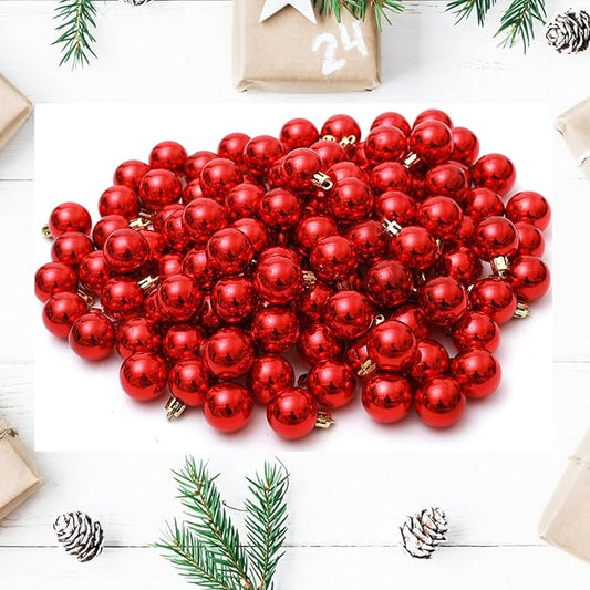 Christmas Ball Ornaments Red 144 pcs/1.18 inches Christmas Tree Balls, Used for Christmas Holidays, Wedding Party Decoration, Home Decoration, Tree Ornament