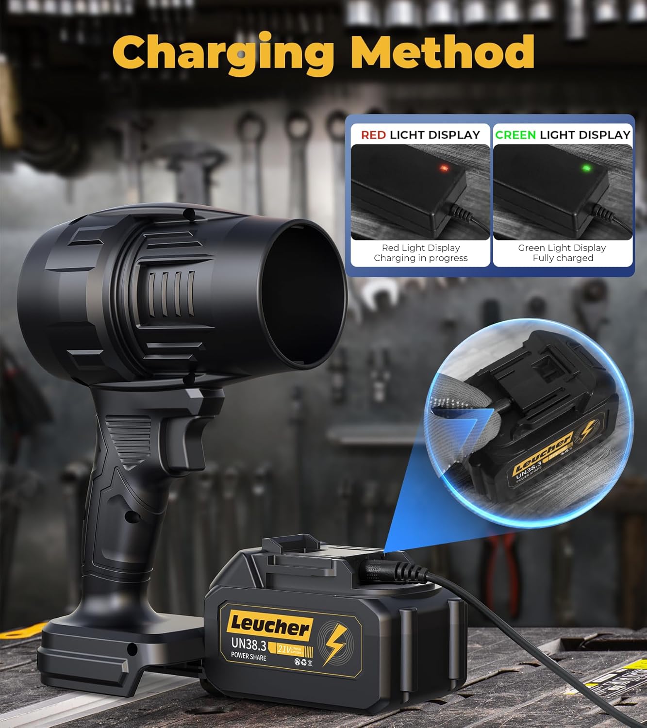 Electric Leaf Blower Cordless with Battery and Charger,300000RPM Air Turbo Jet Blower, Portable Lightweight Handheld Small Blowers for Lawn Care, Patio Cleaning, Blowing Leaves,Dust and Snow,Car Dryer