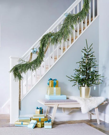 Christmas Norfolk Pine Garland, Realistic Spruce Greenery Garland, Cedar Garland for Holiday Mantel Fireplace Table Christmas Decor (Pine Garland)