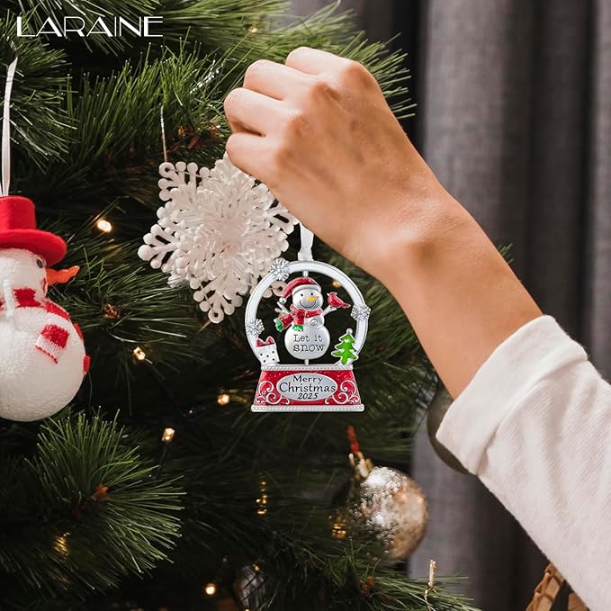 Laraine Christmas Tree Ornaments – 2025 Decorative Rotation Hanging Pendant of Car Charm Holiday Keepsake Gift Home Decor (Snowman (2025))