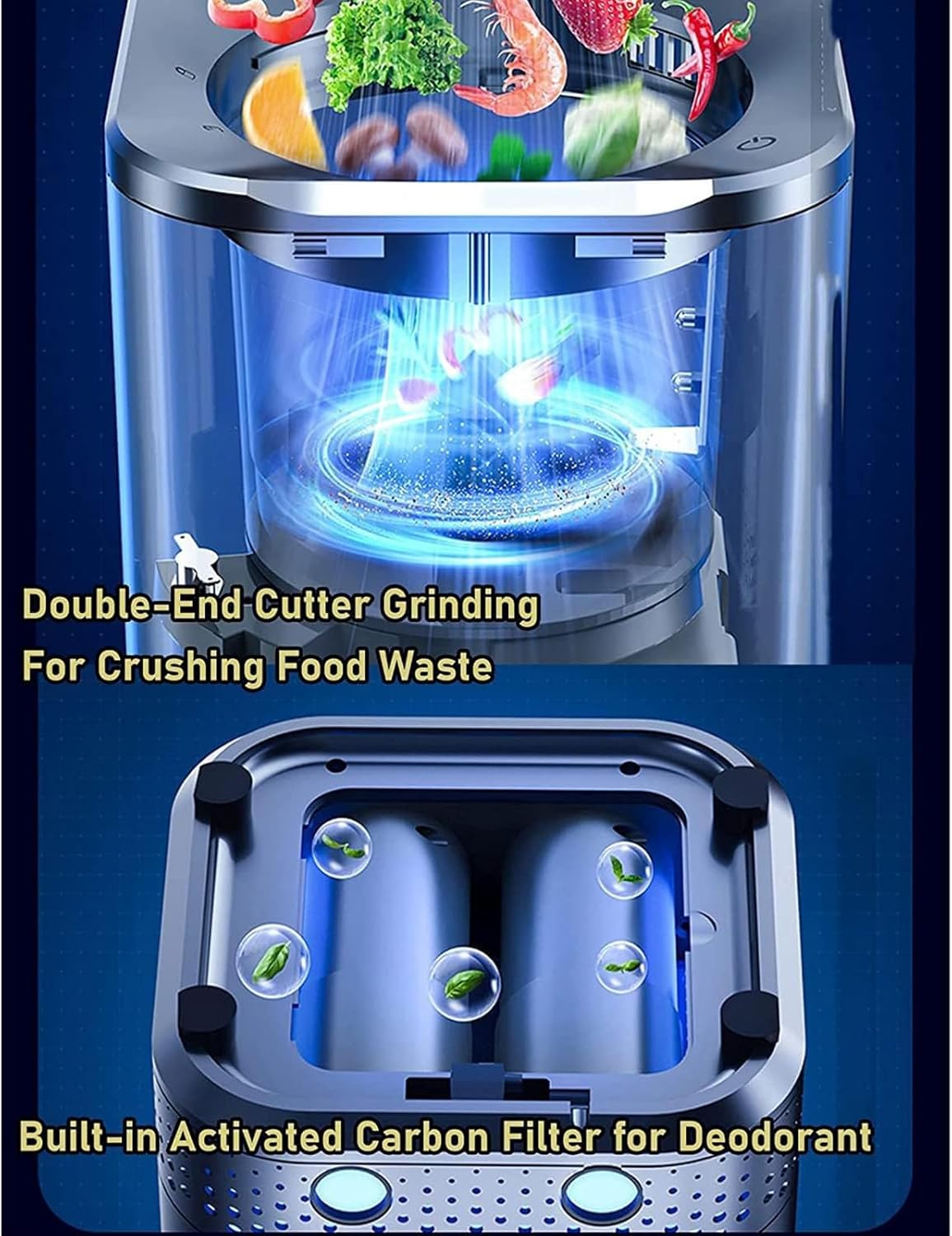 Smart Kitchen Electric Composter,2.5L Auto Food Cycler with Single Button,Home and Kitchen Composting Bin,Compost Machine,for Countertop,Counter,110V