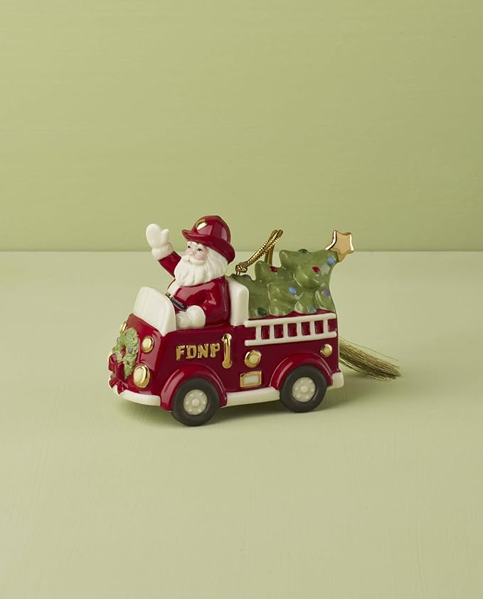 Lenox 896453 Santa in Fire Truck Ornament, Christmas