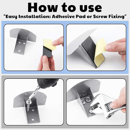 25 Pcs Snow Guards, Roofs Snow Guards, Stainless Steel Snow Stops, Prevent Sliding Ice Snow Stop Buildup with Adhesive Gasket and Screws for Metal Roofs Steel Roof Winter Supplies