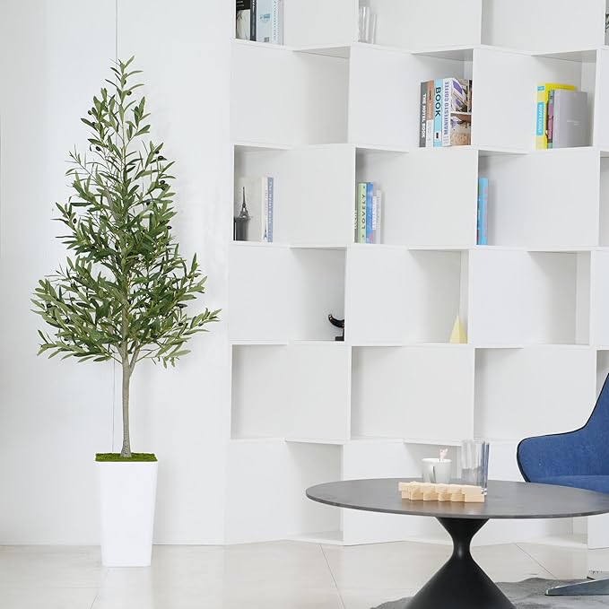 Artificial Olive Tree 6ft - Realistic Tall Fake Plants for Office Living Room Bedroom Home Decor Indoor - Faux Floor Green Silk House Corner Large Potted Plants