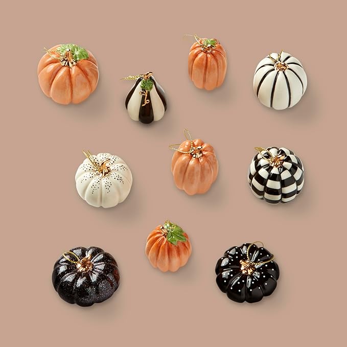 Lenox 889140 Mini Pumpkin 10-Piece Ornament Set