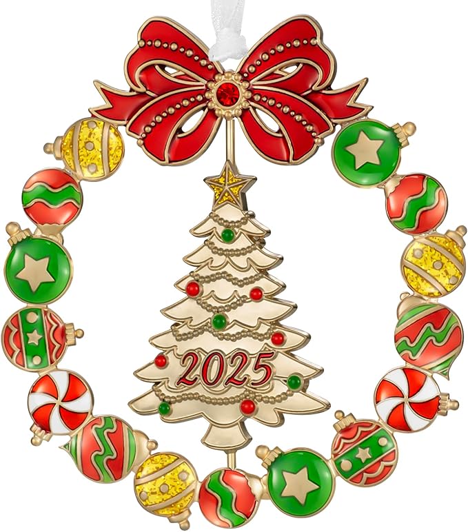 Laraine Christmas Tree Ornaments – Decorative Rotation Hanging Pendant of Car Charm Holiday Keepsake Gift Home Decor (Gold-New Tree (2025))