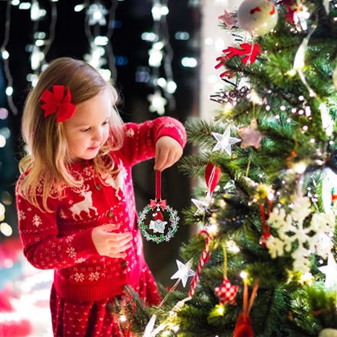 Christmas Ornaments 2025,Xmas Keepsake Pendant, Christmas Tree Ornament Handcrafted Metal DIY Hanging Craft Collectibles for Xmas Trees Home Party Party Gifts (Claus)