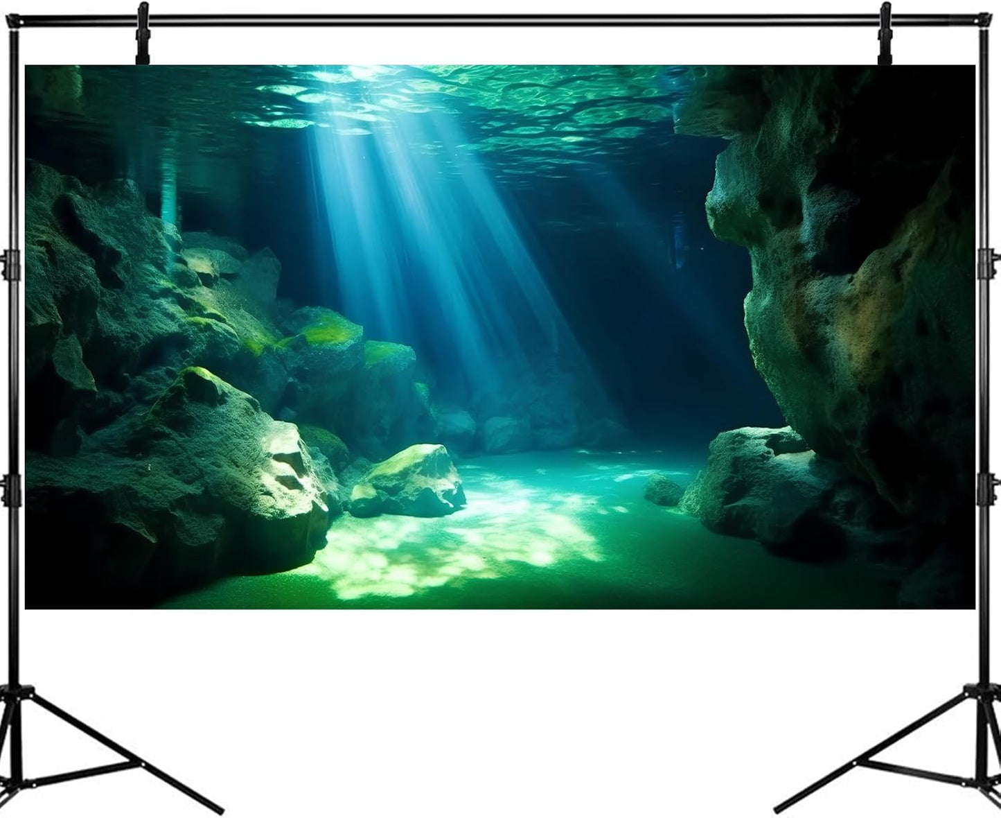 Underwater Fish Tank Background Under The Sea Cave Style Aquarium Background Ocean Floor Cave Sunlight Fish Tank Backdrop Tropical Fish Aquarium Terrarium Backgrounds Decorations 36x24in