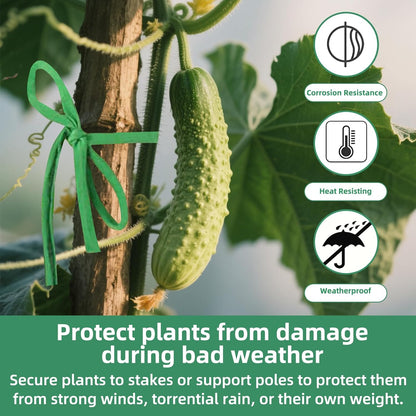 2 Packs Garden Twine, 196Ft Soft Garden String Green, Stretchy Plant Ties for Supporting and Tying Climbing Plants, Outdoor Plants, Tomatoes, Fruit Trees, Gardeners(98 Feet/Roll)