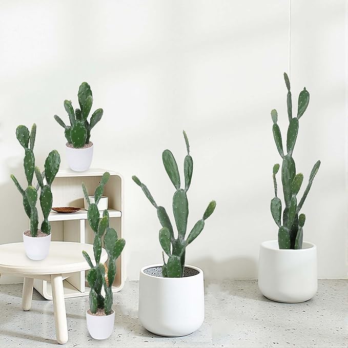 35Inch Artificial Cactus Faux Cacti Fake Cactus Saguaro Potted Plants for Indoor Outdoor Home Offices Store Decoration