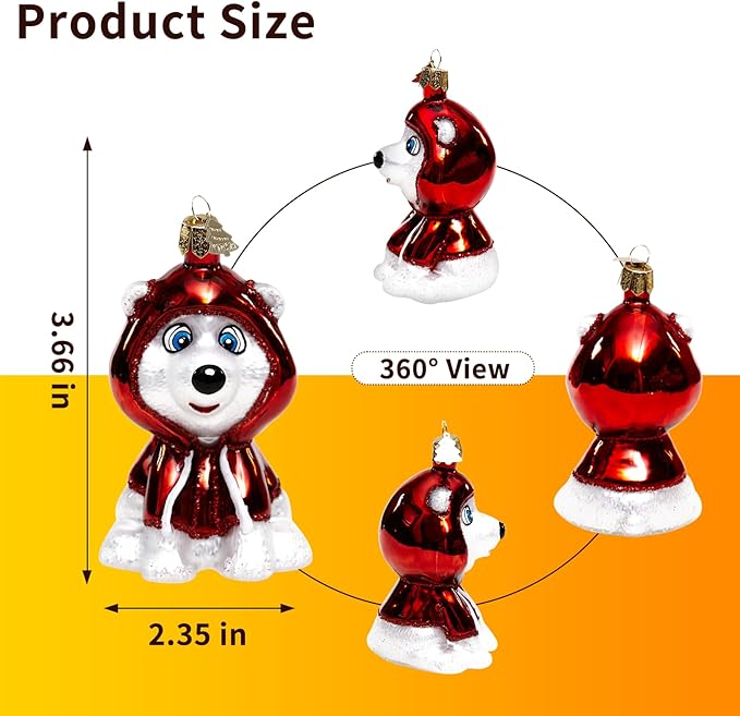 Christmas Ornaments,Glass Blown Ornaments for Tree,Personalized Polar Bear Collection Hanging Ornaments,Christmas Decorations for Xmas Tree Holiday Party Gifts(Polar Bear)