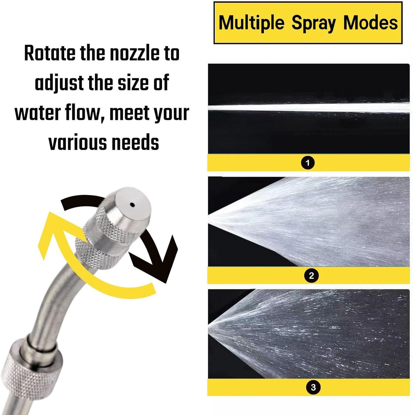 29'' Sprayer Wand Replacement, 1/4" & 3/8" Brass Barb Universal Stainless Sprayer Wand with Shut off Valve, Adjustable Watering Wand with 2 Hose Clamps & 1 Tape