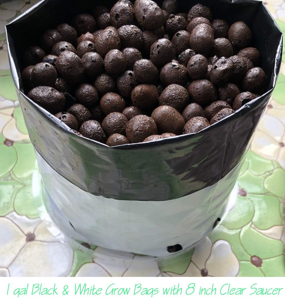 HORTIPOTS Black and White Plastic Grow Bags 1 2 3 Gallon (1 Gallon-Pack of 100)