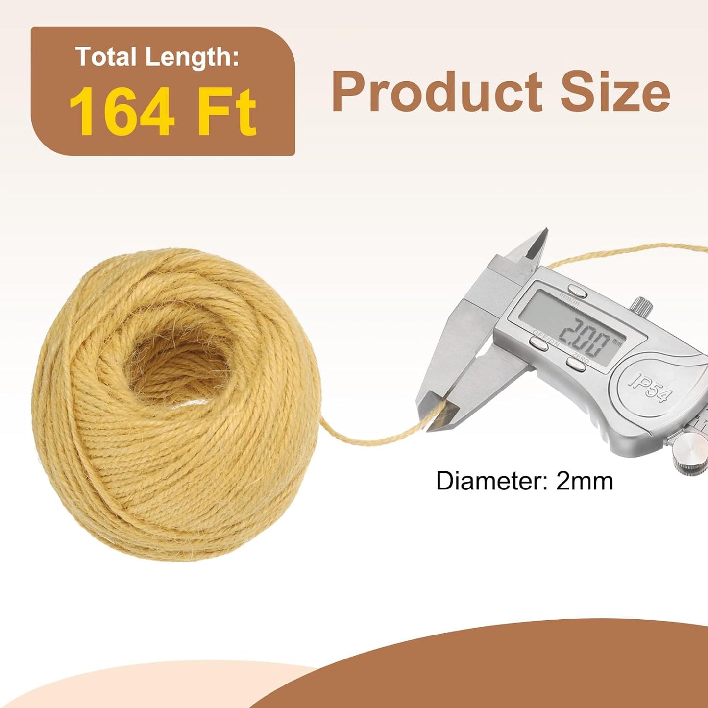 uxcell 164 Feet Natural Jute Twine String,2mm Thin Garden Twine Rope Colored Plant String Cord for DIY Art Crafts Gift Wrapping Decoration Packing Gardening Plant Hanger,Yellow