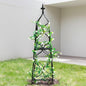 Obelisk Trellis for Garden - 38.3" x 10.03" Durable Metal Climbing Support for Roses, Vines & Flowers | Elegant Black Design with Decorative Top & Hollow Sides