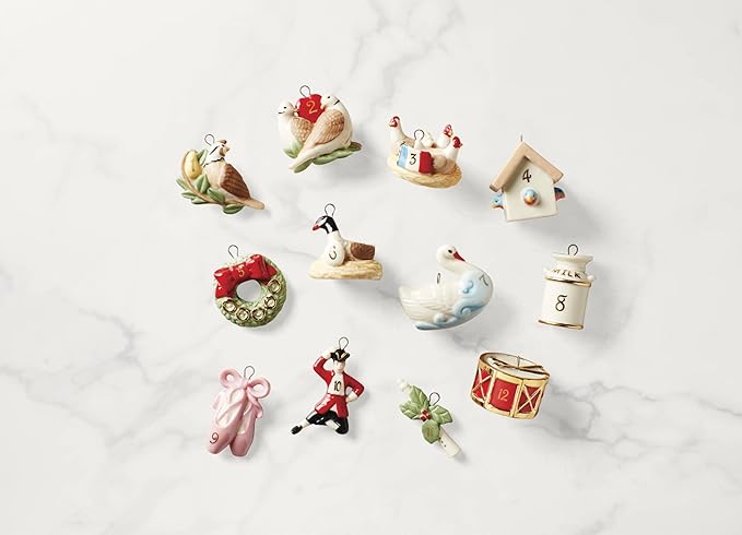 Lenox 878893 Twelve Days of Christmas Tree Ornament Set 12-Piece