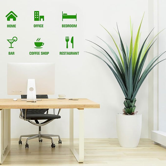 ANTING 3FT Artificial Agave Snake Plant with Pot, Lifelike Fake Plant for Indoor, 36IN, Ideal for Home Office Garden Hotel Decor & Gift (1Pack)
