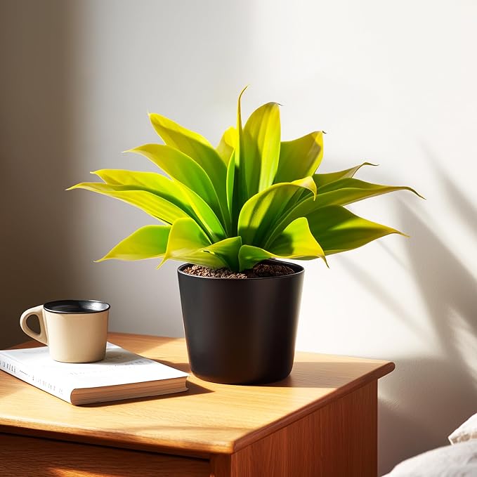 Artificial Agave Faux Agave 14.2In Fake Greenery Outdoor Artificial Plant Fake Plant for Indoor Home Decor Plastic Plant Outdoor Decoration Front Porch Decor Simulation Plants 2Pack,Yellow