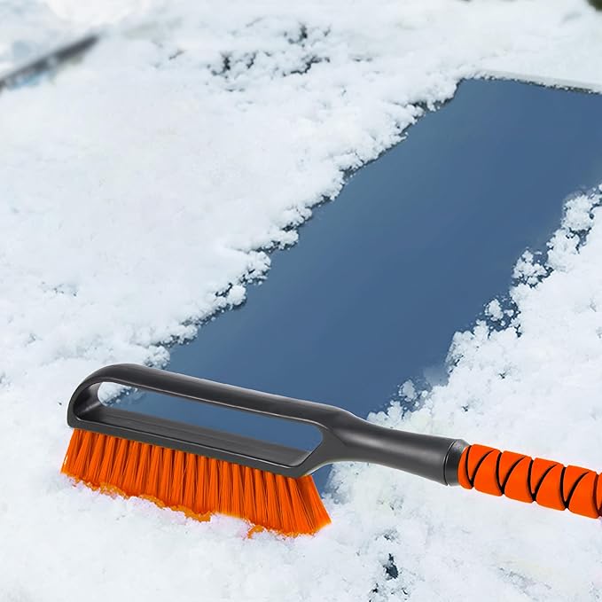 27" Snow Brush & Ice Scraper for Car Windshield, Detachable Snow Scrapers with Foam Grip for Cars, Trucks, SUVs