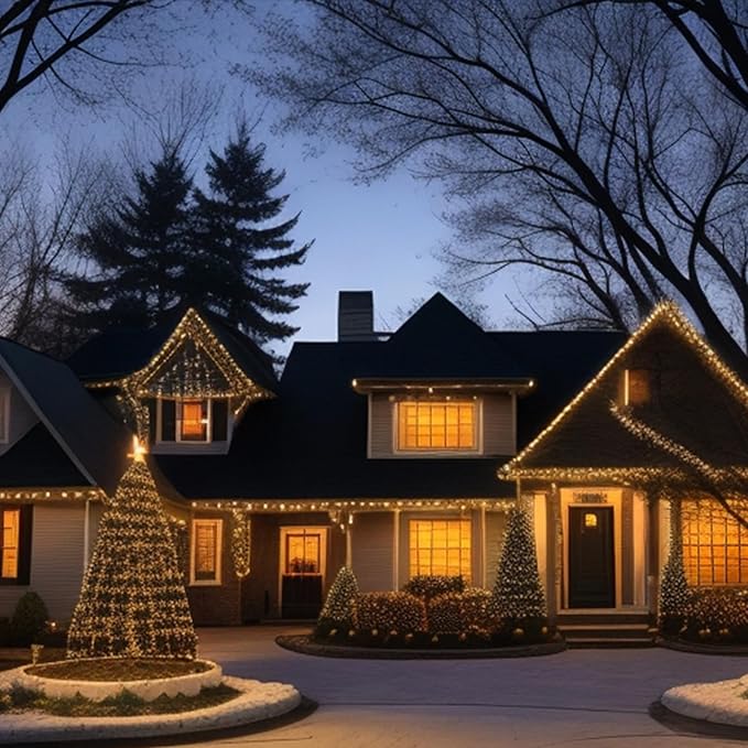 Clear Christmas Lights - 300 Count (3X100) Mini Incandescent Warm White String Lights 79.5ft UL Connectable for Indoor and Outdoor Use for Xmas Trees Festival and Fall Decor