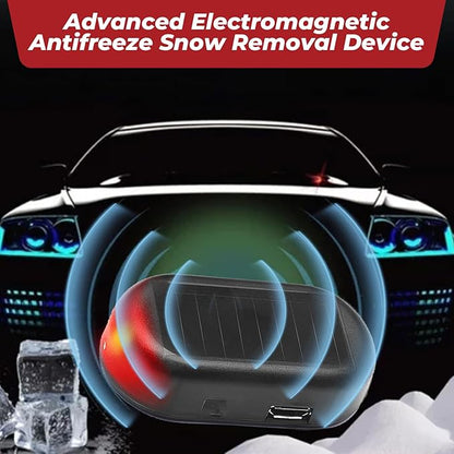 Electromagnetic Wave Antifreeze Instrument, Universal Solar Car Windshield De-Icer Snow Removal Device, Reusable Defroster Anti-Frost Tool for All Vehicle Safety and Maintenance (8PC-Black)