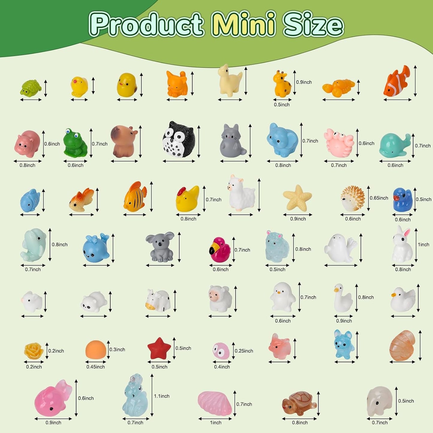 150 Pcs Mini Resin Animals, Miniature Animals to Hide Luminous Tiny Figurines Bulk Glow in The Dark Bulk for Fairy Garden Aquarium