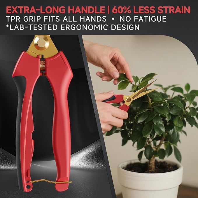 FLORA GUARD Garden shears – 8.2" Straight Tip & 7.2" Curved Blade pruning shears for gardening, Great Christmas Gifts, ideal for Precise Trimming of Flowers, Plants, and Garden Maintenance (2 Pack)