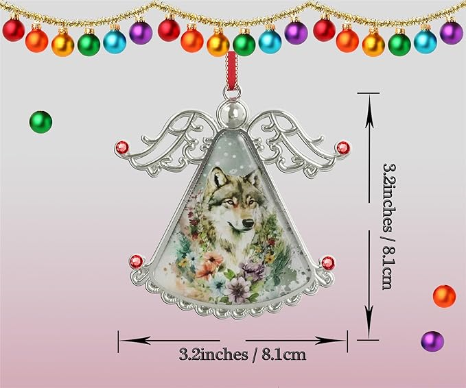 XUTAI Angel Christmas Tree Ornament Glass Christmas Hanging Angel Glass Pendant for Holiday Decoration - Wolf