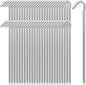 AAGUT Tent Stakes, Tent Stake Metal Garden Edging Fence Hooks Yard Camping Stake Heavy Duty Galvanized 9 Inch (9 Inch Tent Stakes ONLY, 50)