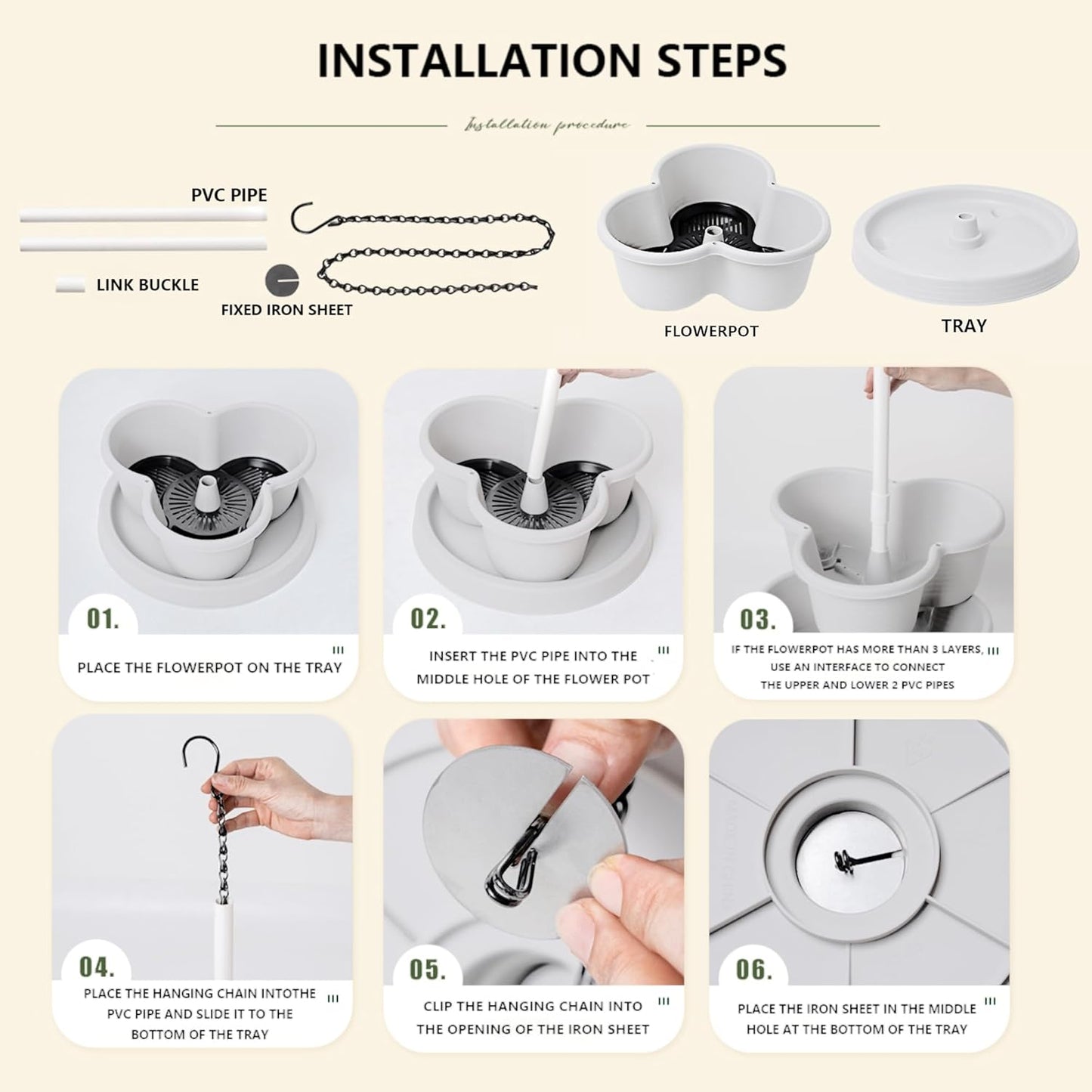 Hourleey Strawberry Planter, Stackable Gaden Tower for Flowers, Vegetables, Grow Your Own Herb Garden Vertical Oasis of Vegetables and Succulents (2 Pack 5 Tier)