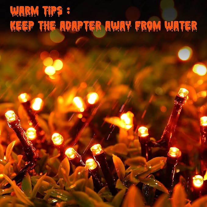 Toodour Orange Candlelight Christmas Lights, 131ft 350 LED String Lights with 9 Modes, Timer, Connectable, Dimmable Orange Christmas Outdoor Lights for Home, Party, Garden, Yard, Holiday Decorations