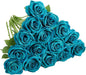 15pcs Fake Roses Artificial Silk Flowers Faux Rose Flower Long Stems Bouquet for Arrangement Wedding Centerpiece Party Home Kitchen Decor