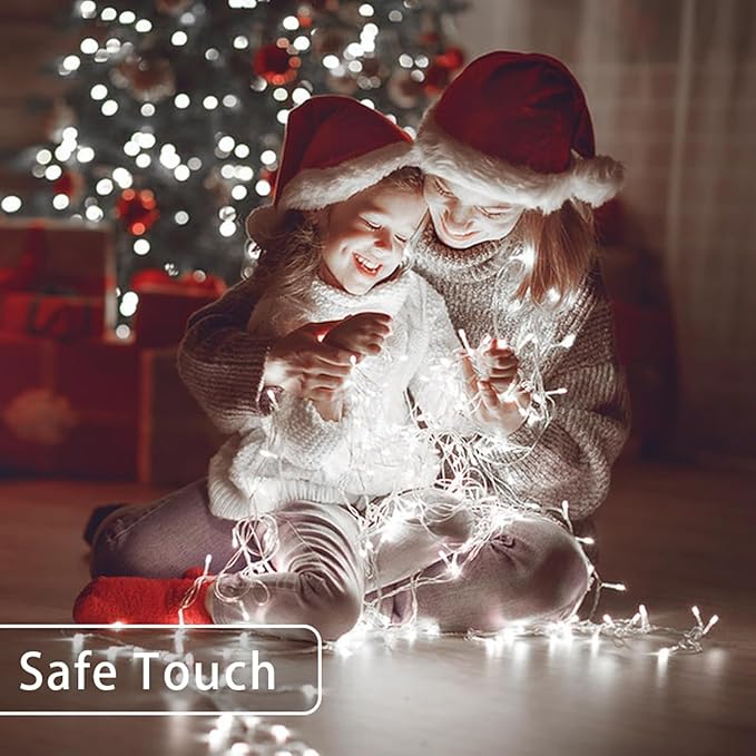 552 FT 1400 LED Christmas Lights Outdoor Decorations Super Long Fairy Lights Waterproof 8 Modes Timer Clear Wire String Lights for Outside House Tree Patio Yard Wedding Party Holiday-Cool White