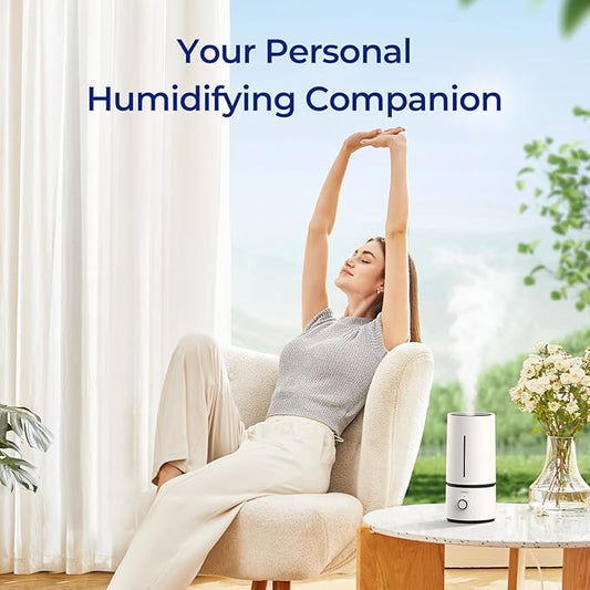 raydrop Cool Mist Humidifiers for Home Babies, 1.70 L Quiet and Small Ultrasonic Humidifier for Bedroom Nightstand, Space Saving, Auto Shut Off - (0.45 Gallon, US 110 V)