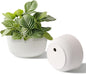 T4U 8 Inch Self Watering Pots for Indoor Plants, 2 Pack Plant Pots, Durable Plastic Self Watering Planter for Indoor Plants (2 Pack, 8", White)