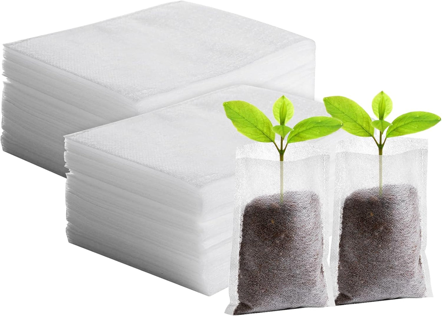 GREANER 200PCS Plant Nursery Bags, 3.5"x4.7" Biodegradable Non-Woven Fabric Plant Seeding Grow Bags, Vegetables Fabric Plant Seedling Pots, Transplant Pots Grow Pouch, Home Garden Supply
