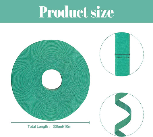 Garden Tie Green Tape - 1/2" 264ft Garden Plant Ties - Plant Twist Tie for Plant Gardening, Home, Office (8 Pack)