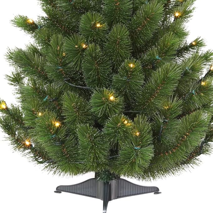 Christmas Tree Tabletop Siberian Spruce Color+Clear LED Battery Operated (3')- HOLIDAY TREE